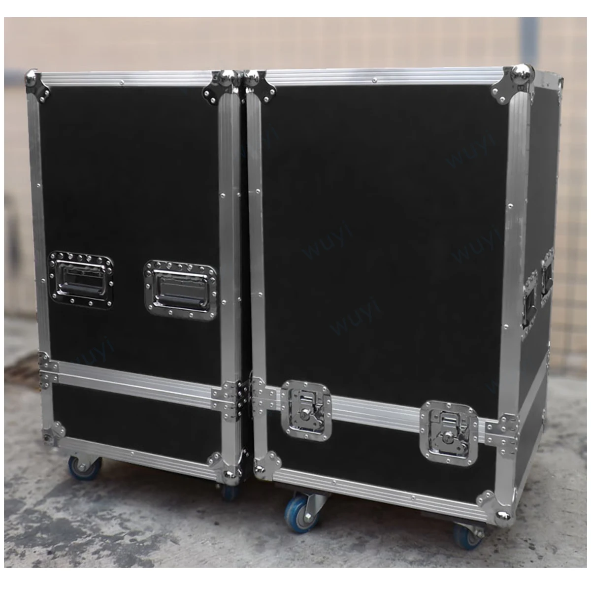 12 15 Inch Stereo Speakers Flycase Stage Equipment Customized Shockproof Aluminum Box Flight Case with Wheels