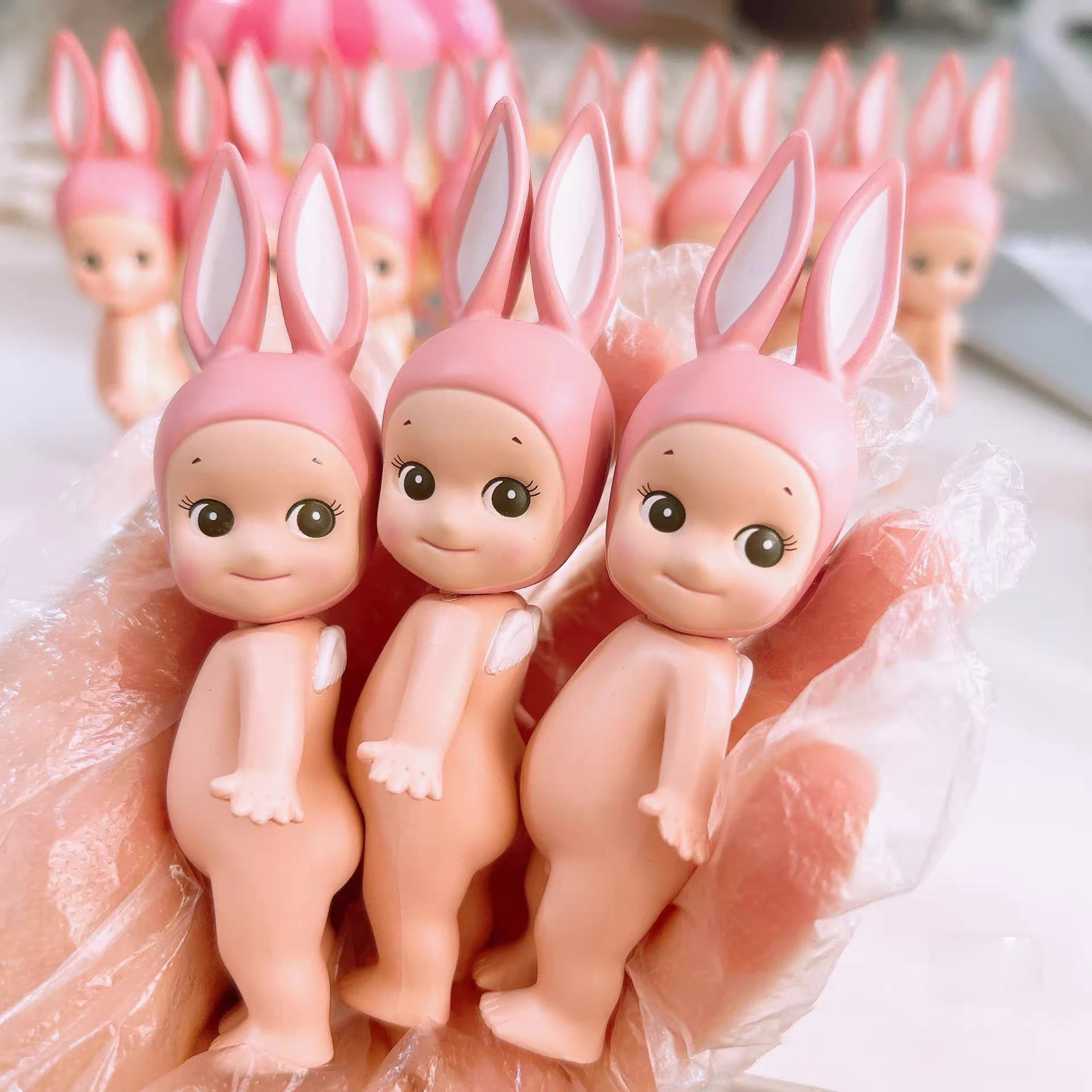 소니 엔젤 미니 피규어 핑크 토끼 (2005, 2011, 2016년) 박스 없음, 가방 없음, 블라인드 박스