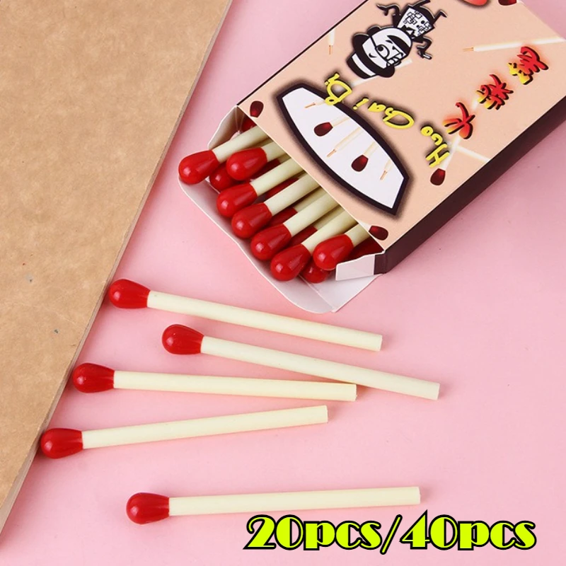 

20 шт., милая шариковая ручка в форме спичек, мини-креативные канцелярские принадлежности, детские школьные принадлежности, призы