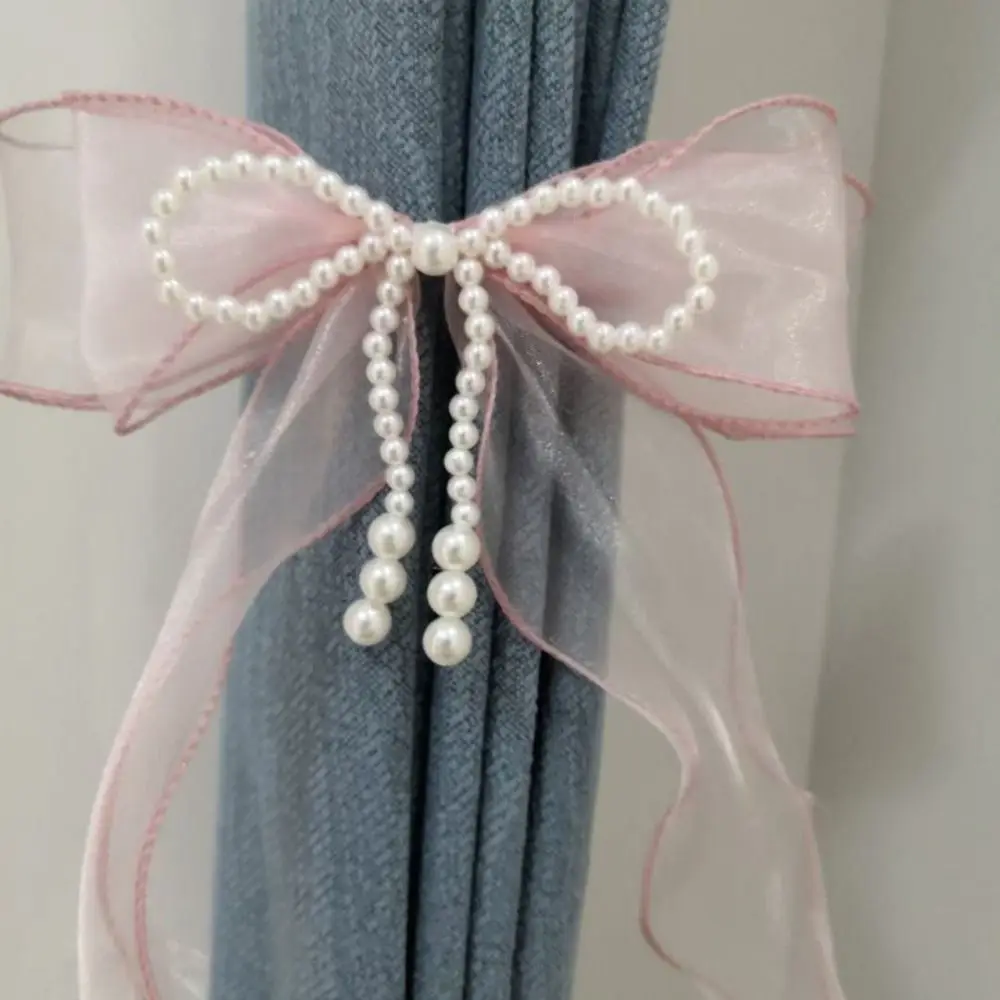 Sweet Curtain Bow Tiebacks Window Curtains Binding Rope White Pink Window Curtains Straps for Curtain Decor Accessories