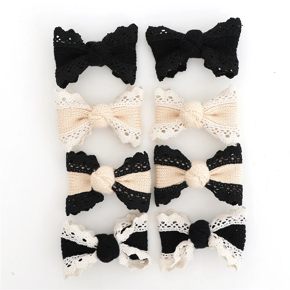 A13 New winter Cotton lace wool Long tail headband girls hair bow dressy accessori bow clip baby band