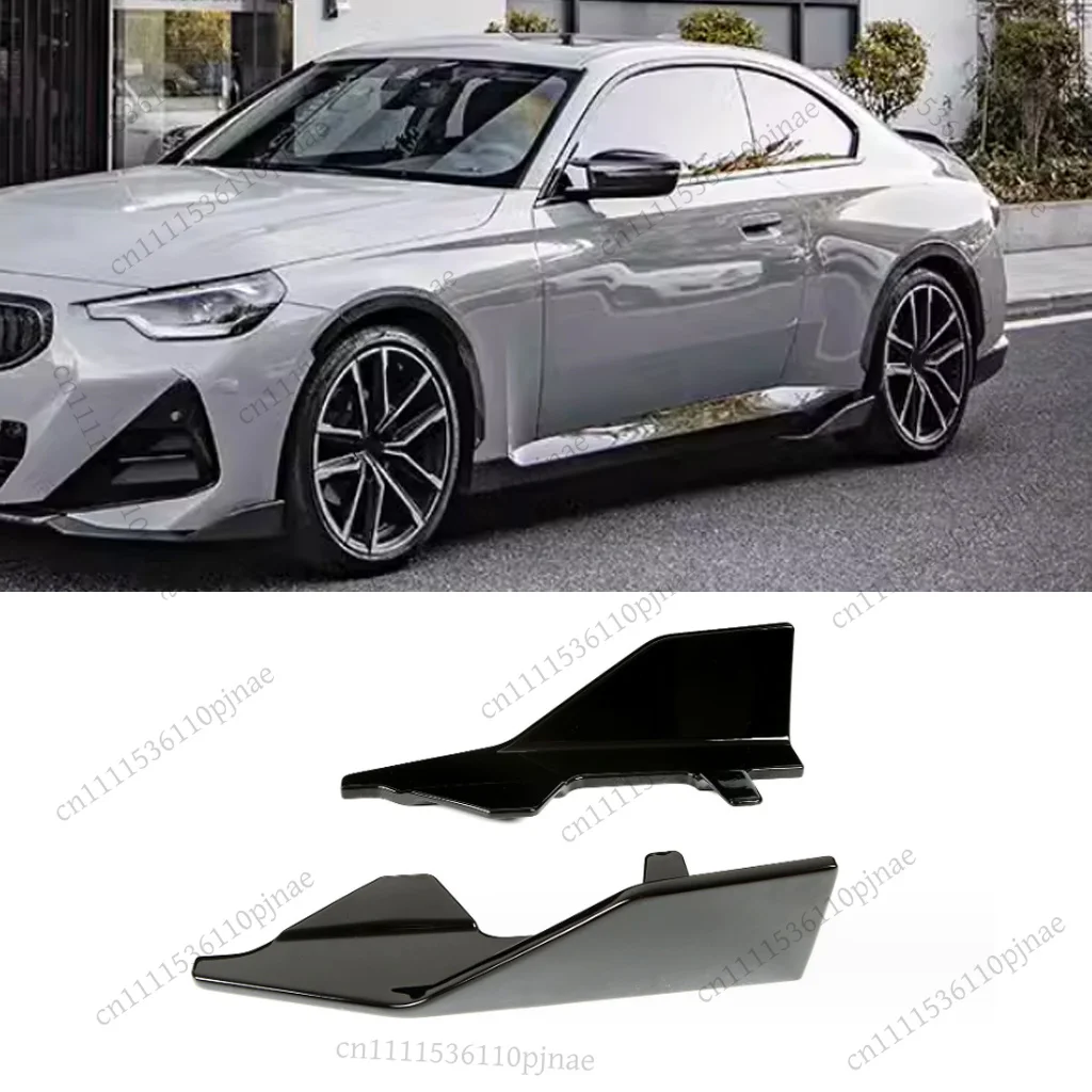 Car Side Bumper Lip Spoiler Splitter Diffuser Guard Trim For BMW 2 Series G42 Coupe 2 Door 2021-2024 ABS Black Tuning Kits