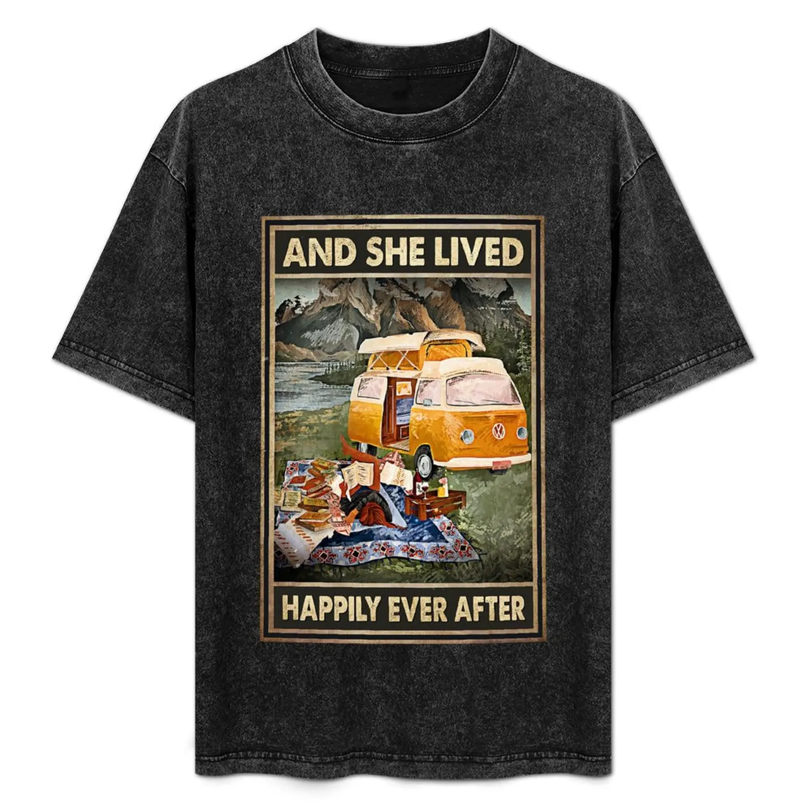 And she lived happily ever after camping T-Shirt baggy shirts plus size clothes mens tall t shirts