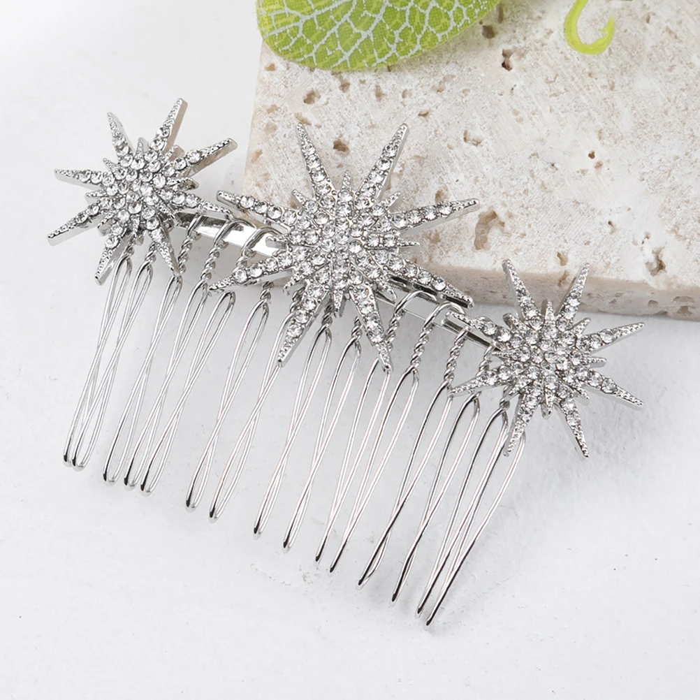 

2pcs Rhinestone Hair Combs Lightweight Metal Design Crystal Side Combs Women Vintage Wedding Hair Accessories Girls Decorative