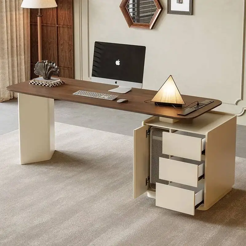 

Aesthetic Modern Wood Office Desks Storage Drawers Designer Writing Home Computer Desks Korean Tavolino Postmodern Furniture