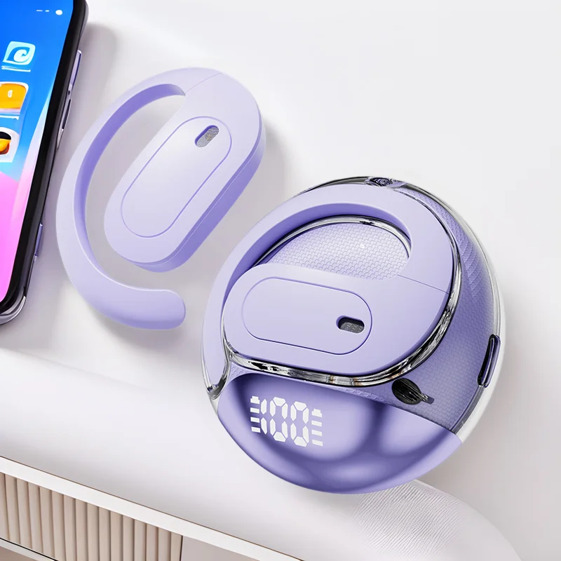 

Polttopuut Transparent Coconut Ball OWS Earphones Liquid Silicone Zero Pressure Earhook 14.2mm Titanium Film HIFI Sound Quality