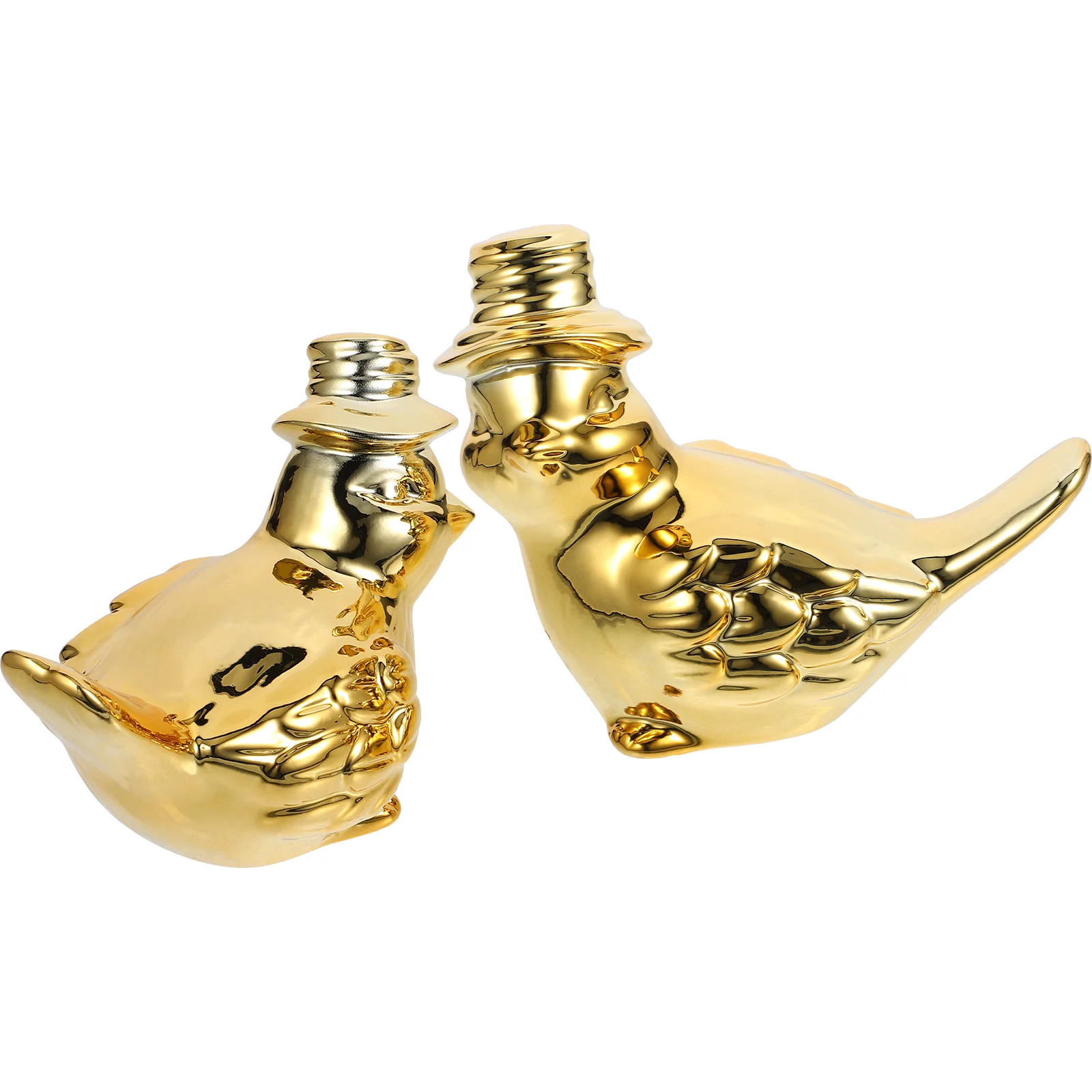 

1Pair Small Ceramic Birds Statue Compact Design Desktop Decoration Nordic Style Bird Sculpture Modern Table Decor