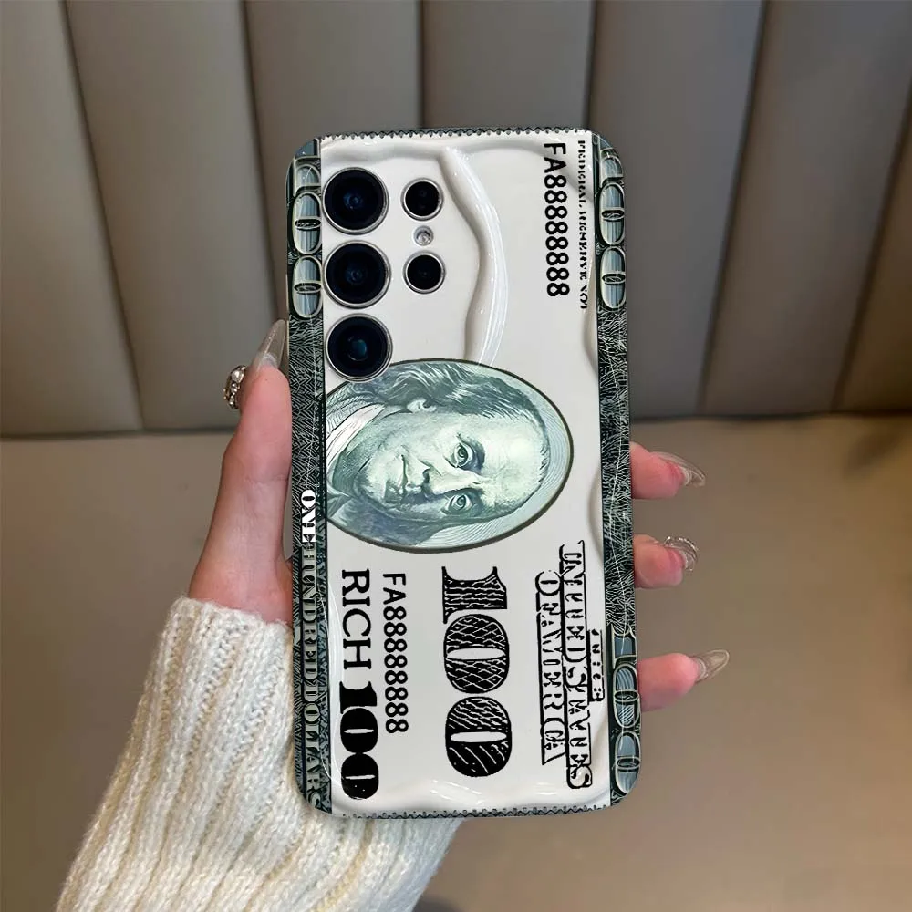 Popular USD Dollar Pattern Phone Case For Samsung Galaxy S26 S25 S24 S23 S22 S21 Ultra Plus FE Fall Protection Soft Cover