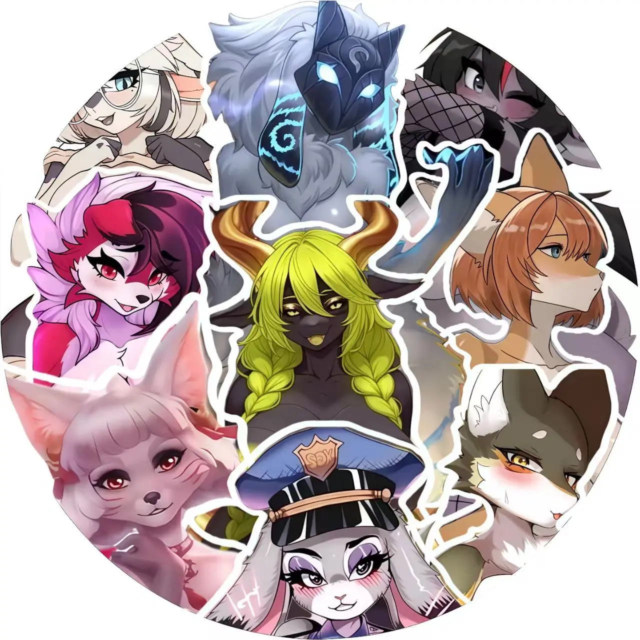 60PCS Furry Stickers Pack Adult Anime Hentai Lot Graffiti DIY Laptop Phone Car Bike  Skateboard Guitar Water Cup Vinyl Decals