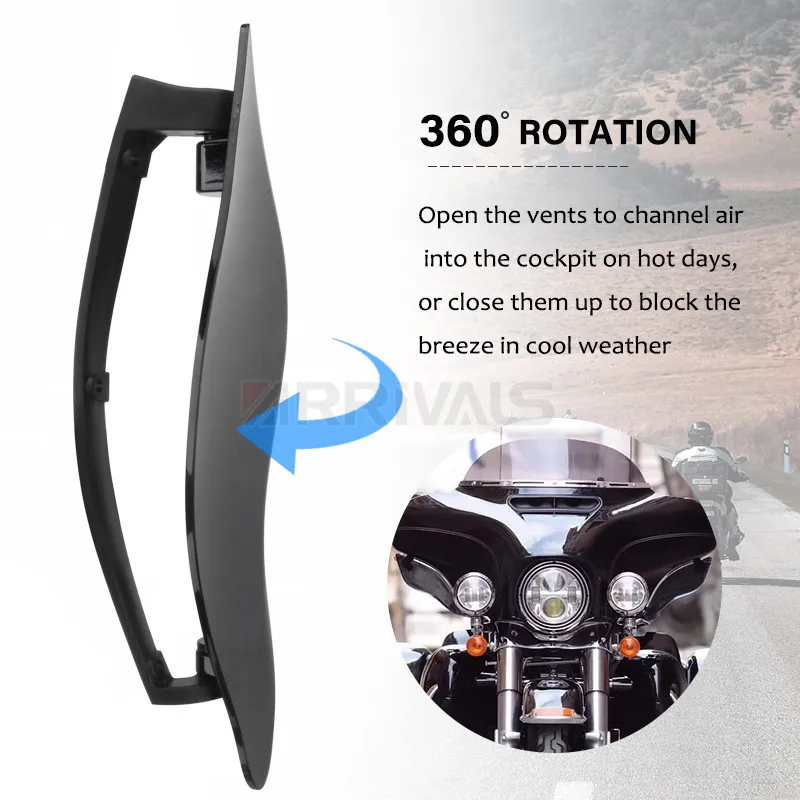 Adjustable Motorcycle Side Windshield Fairing Air Deflector For Harley Touring Ultra Limited Electra Street Glide 2014-2020 image 4