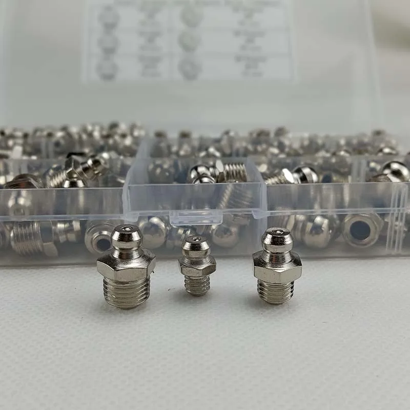 145pcs M6 M8 M10 Straight and 90 Degree Steel Zerk Fitting Grease Nipple Fittings Assortment Kit