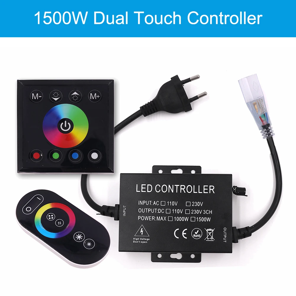 Imagem -04 - Controlador Rgb com Bluetooth Tuya Wifi Controle para Smd 5050 Rgb 10x20 mm Faixa de Led Neon Flexível Controle Remoto 110v 220v