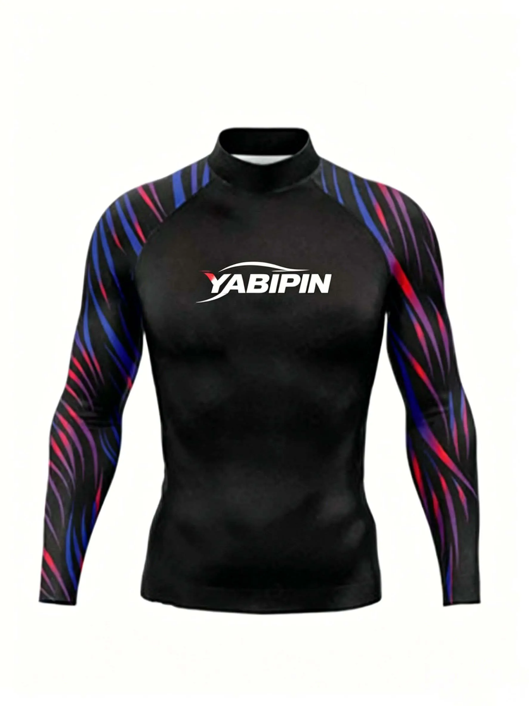 

Men’s Long Sleeve Rash Guard Stand Collar, Quick Dry Breathable Lightweight Surf Top