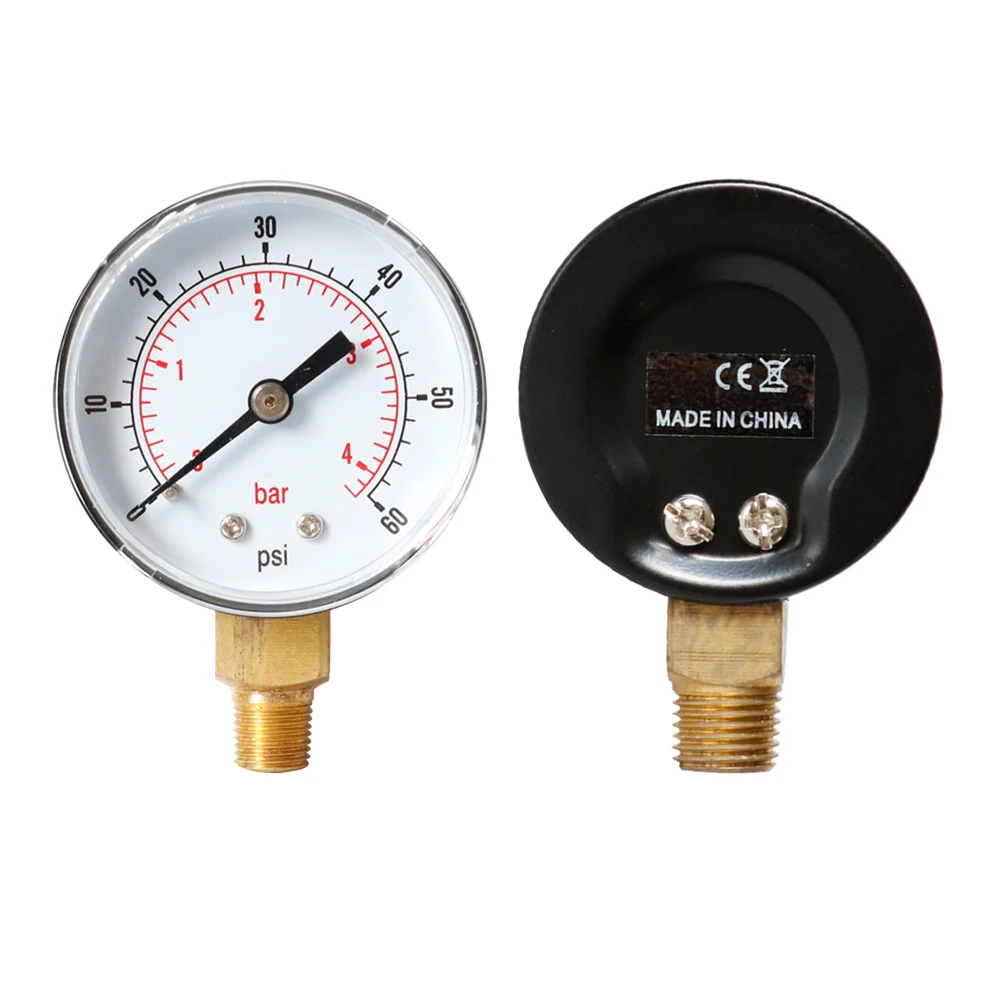 

Precision Pressure Gauge Air Water Oil Gas High Strength NPT BAR Compressed Psi Clear Markings Metal Case Mini Easy Reading