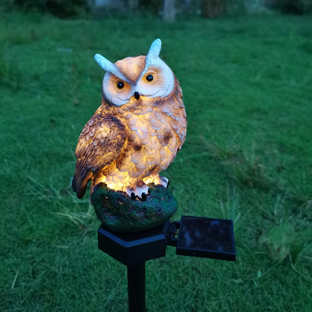 Solar Owl Decorative Lights Animal Lawn Ornament Garden LED Light Outdoor Waterproof Lamp For Yard Patio Pathway Gardening Decor