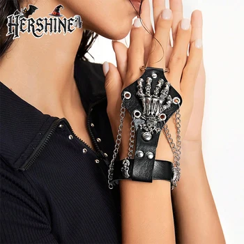 HERSHINE – Bracelet tête de mort noire pour femmes, 1 pièce,...