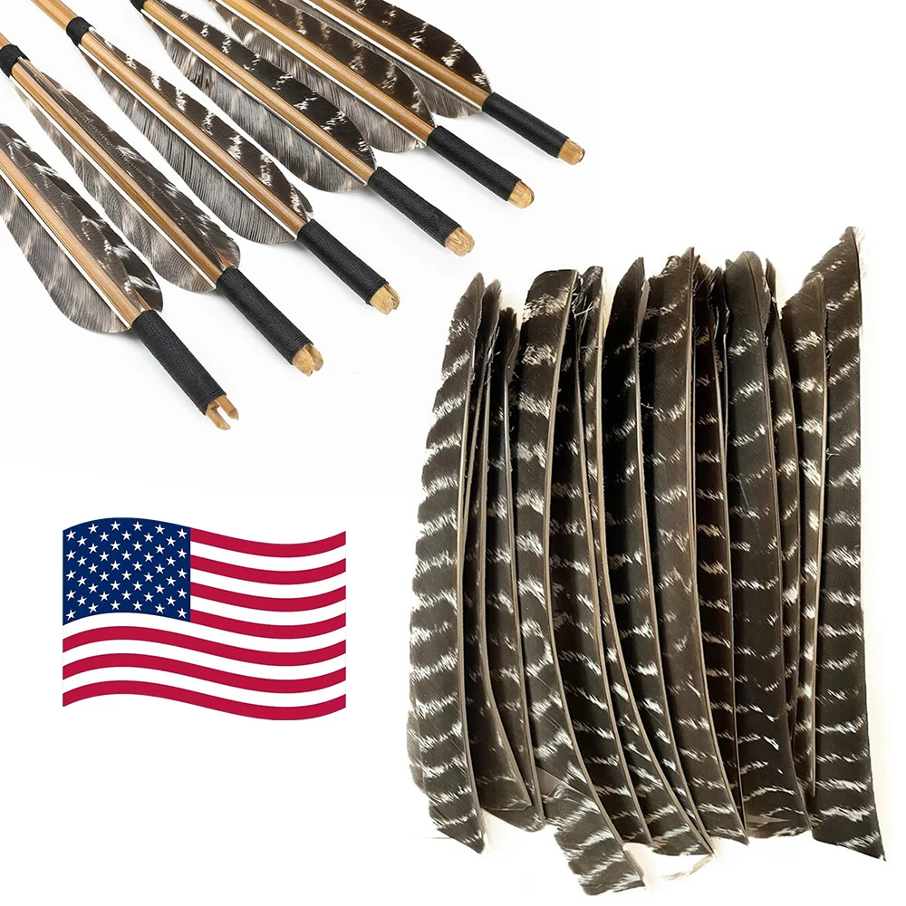 

50Pcs Archery Hunting Real Turkey Feather Natural Fletches Arrow DIY Bow Arrow Shooting Target Sports Left/Right Wing