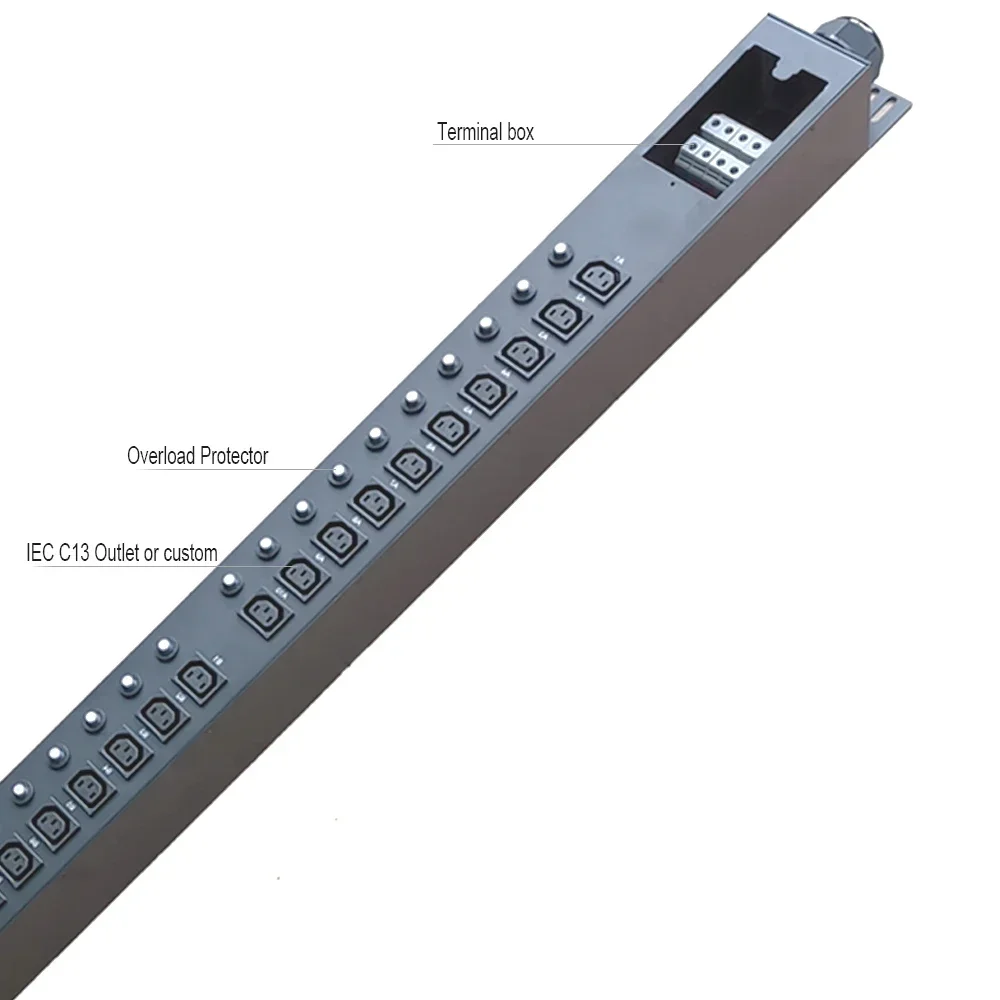 

380/415V 63A 3phase PDU with individual overload protection