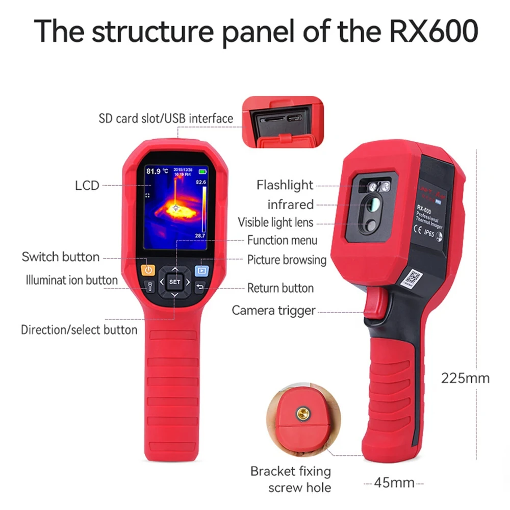 UNI-T Infrared Thermal Imager UTi260B Industrial Handheld Thermal Camera PC Software Analysis Infrared Thermometer Tools