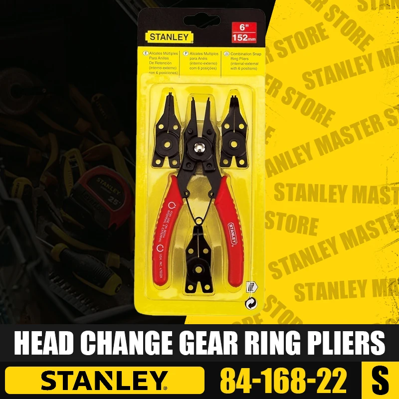 

STANLEY 84-168-22 Head Change Gear Ring Pliers Quadruple Use Spring Clamp Multi-function Spring Pliers Gear Ring Pliers