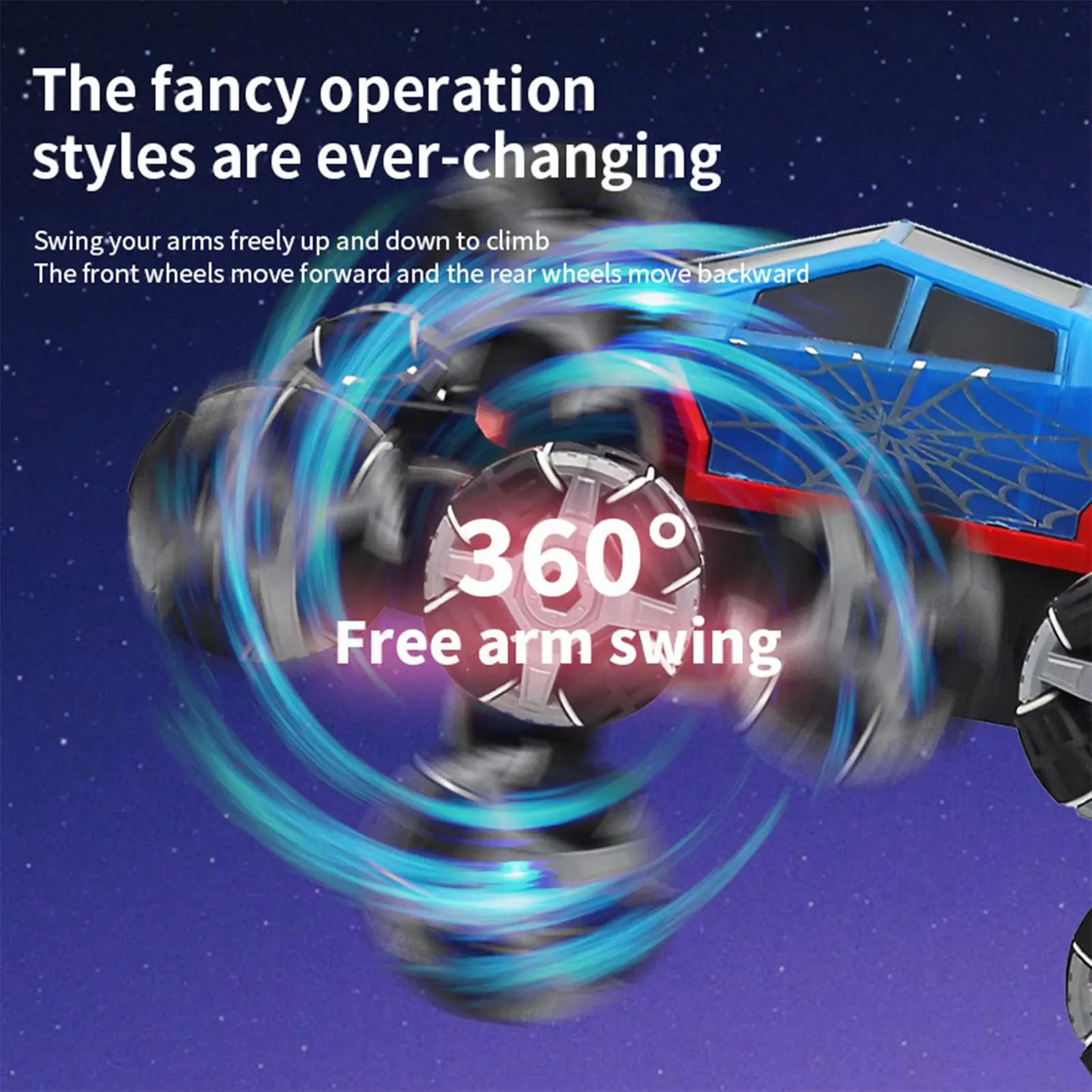 RC سيارة حيلة 8 عجلات المركبات مع تحويل الضوء شاحنة قابلة للشحن لعب للأطفال بنين بنات المنزل المدرسة في الفناء الخلفي