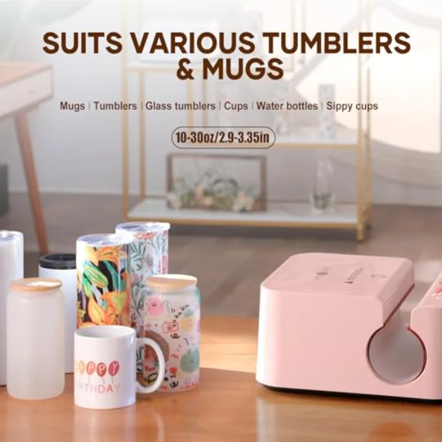 Hat Press Machine + Auto Tumbler Heat Press Machine -Heat Up Fast and Even- Intuitive Display Screen- Flexible Temperat