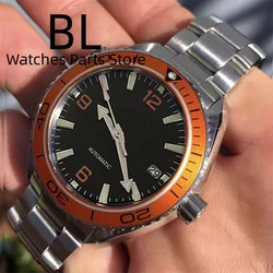 BLIGER 41mm Mechanical Watch For Men NH35A MIYOTA 8215 PT5000 With Orange Bezel Luminous Dial Sapphire Glass Unidirectional