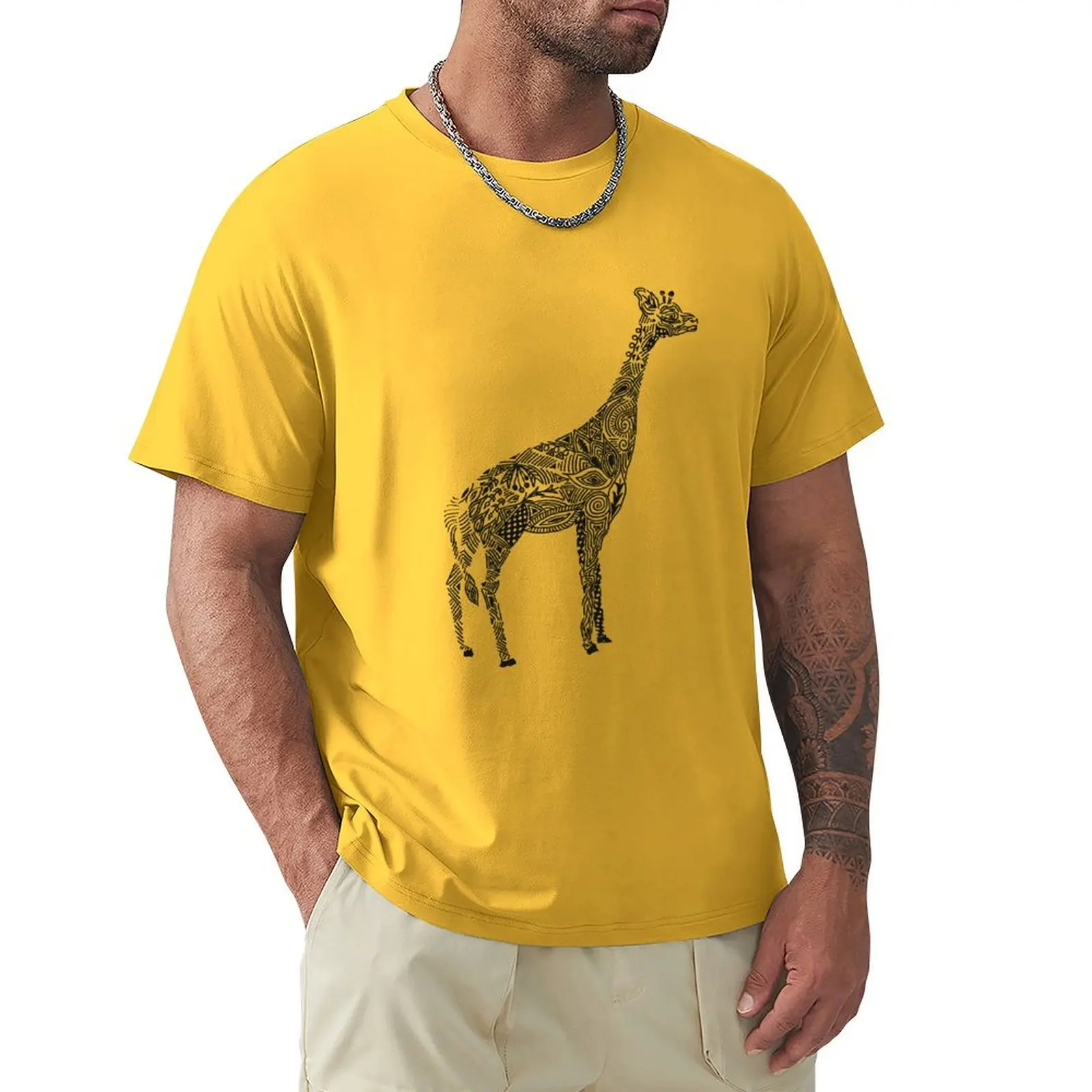 Designer Giraffe Coral T-Shirt boys animal print blanks customs design your own clothes for men