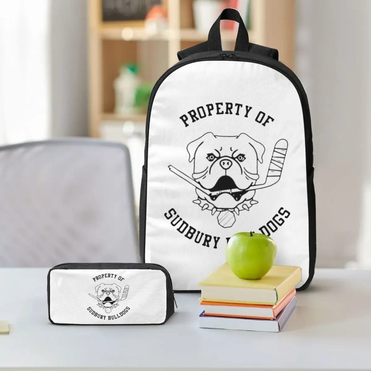 Property Of Sudbury Bulldogs Backpack Boys Girls BookBag School Bag Laptop Shoulder Bags 3ps Insulated Lunch Bag Pencil Case