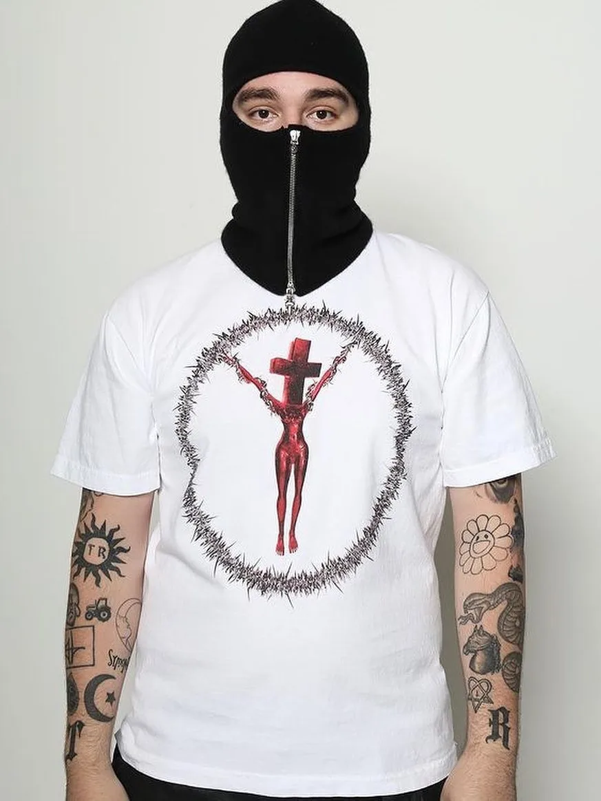 تي شيرت West Coast Tattoo Fyzc Bandit Print Trendy Street Hip-hop Niche Limited Edition Chicano