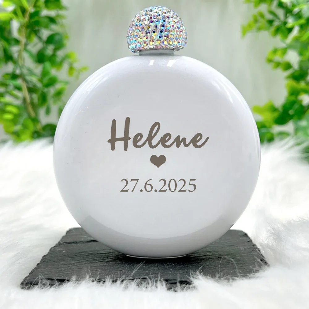 

Personalized Round Flasks Custom Date and Name Bridesmaid Gifts Wedding Bridal Shower Decoration Bachelorette Party Supplies