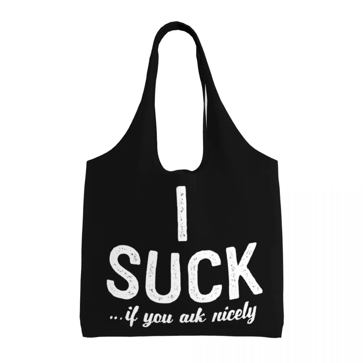 

I Suck If You Ask Large Capacity Canvas Tote Bag Single Shoulder Work Commute Bag For Women Eco-Friendly Shopping Bag