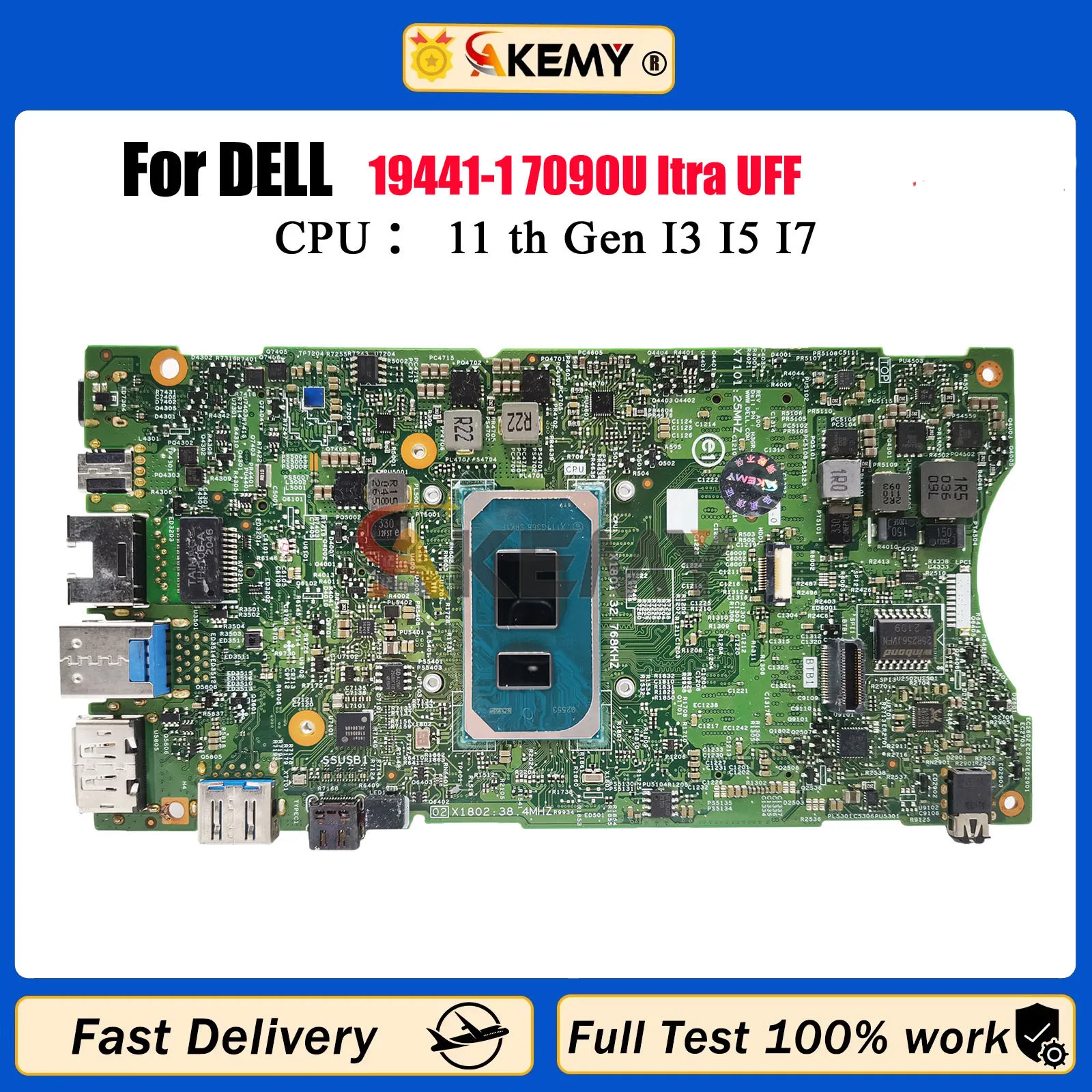 

19441-1 For Dell OptiPlex 7090 Ultra UFF Laptop Motherboard with i3 i5 i7 CN-00RG7D 0RG7D 03XYT6 0JDG23 Mainboard Testing work