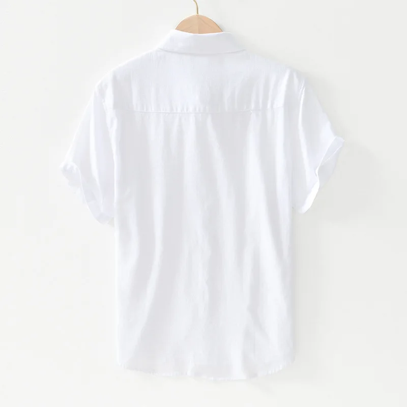 Spring Summer100% Cotton Patchwork Striped Short Sleeve Shirts Men Clothing Thin Comfortable Loose Streetwear BL2062