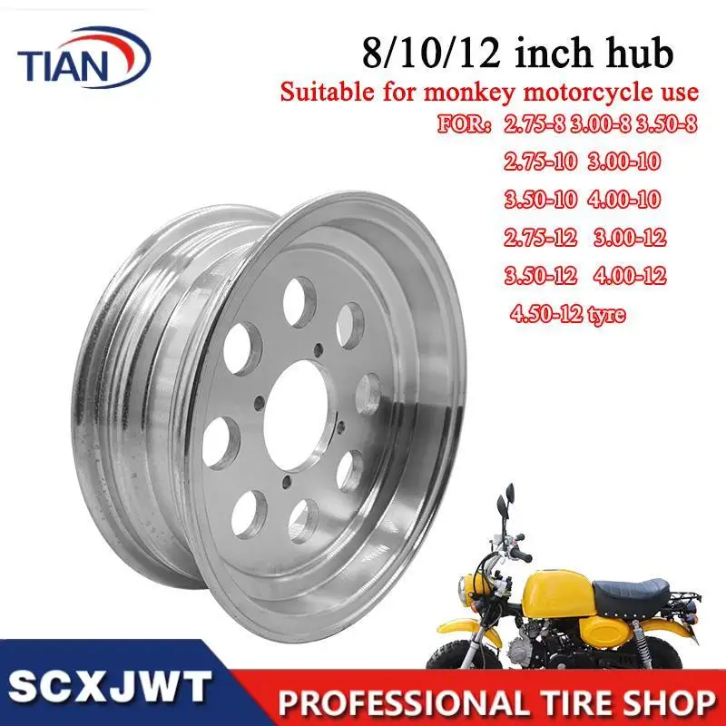 NEW 2.75-8 3.00-8  3.50-8 2.75-10 3.00-10 3.50-10 4.50-12 New 8/10/12 Inch Alloy Wheel Hub Aluminum for  Bike Small Motorcycle