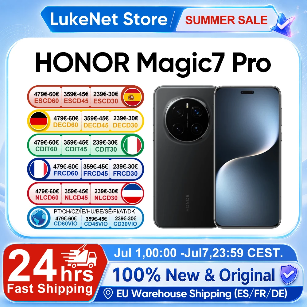 Teléfono Inteligente HONOR Magic7 Pro 5G, Snapdragon 8 Elite, Pantalla LTPO de 6.8'' y 120Hz, 5270 mAh, Carga de 100W… — oferta en AliExpress