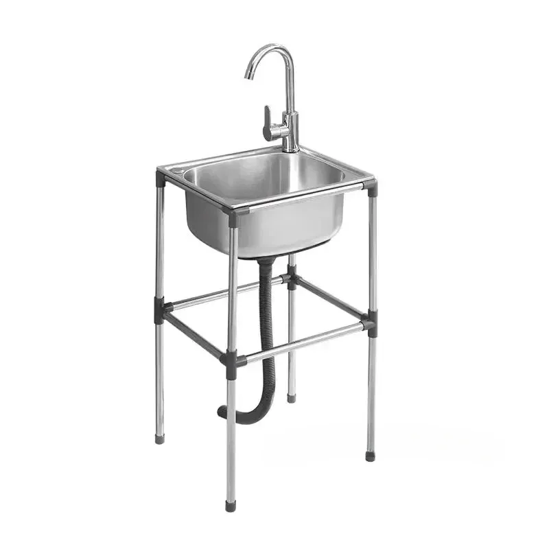 For  Whole Body 100% Stainless Steel 304 Vegetables Wash Basin Kitchen Sink Pool with Bracket