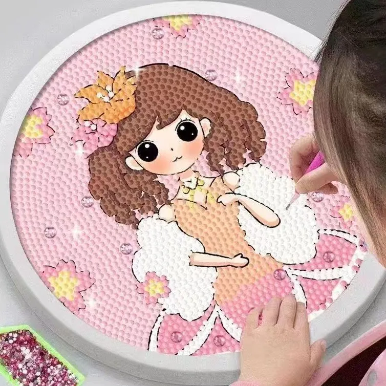 Puzzle dla dzieci z motywem księżniczek z kreskówek, 20 * 20 cm, DIY diamentowy obraz, ręcznie robione naklejki diamentowe DIY dla dzieci.