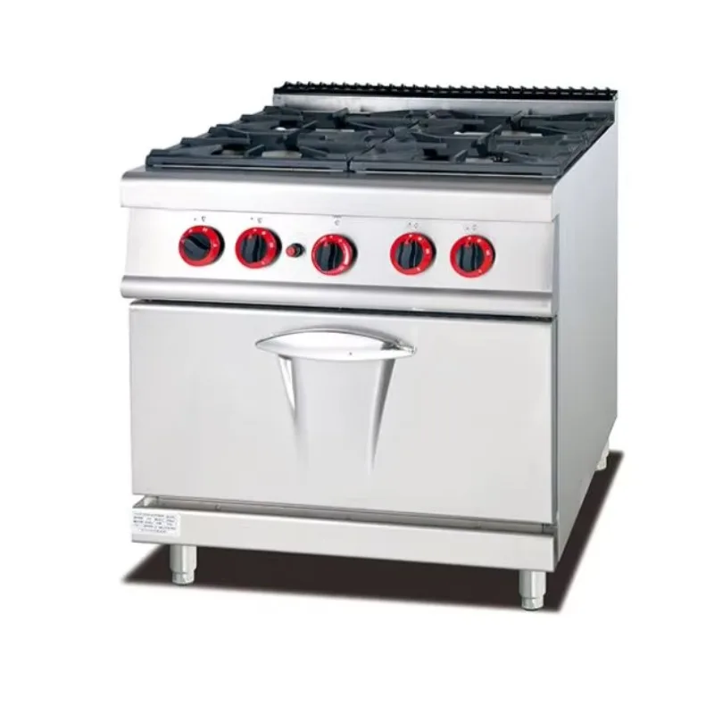 

Газовая плита с 4 конфорками, Газовая плита для коммерческой кухни ресторана, Газовое оборудование на столешнице из нержавеющей стали с духовкой