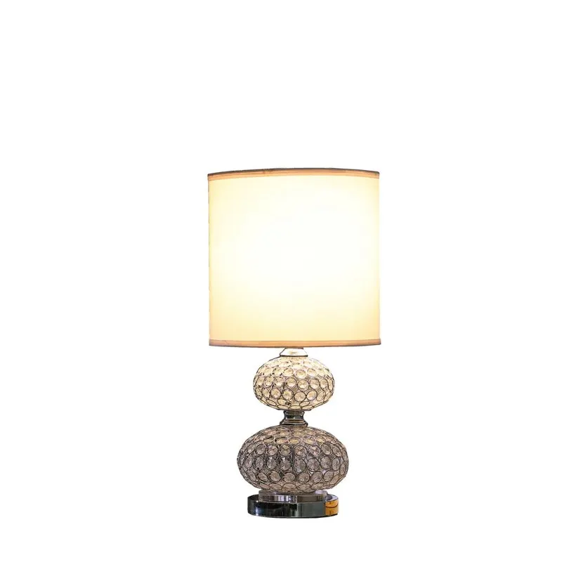 Podstawa chromowana, chromowany metal, miary kablowe, metalowy okrągły srebrny chrom, srebrny chrom, srebrny kabel, 24 Mod, lampa stołowa w stylu retro inspirowana kryształami.