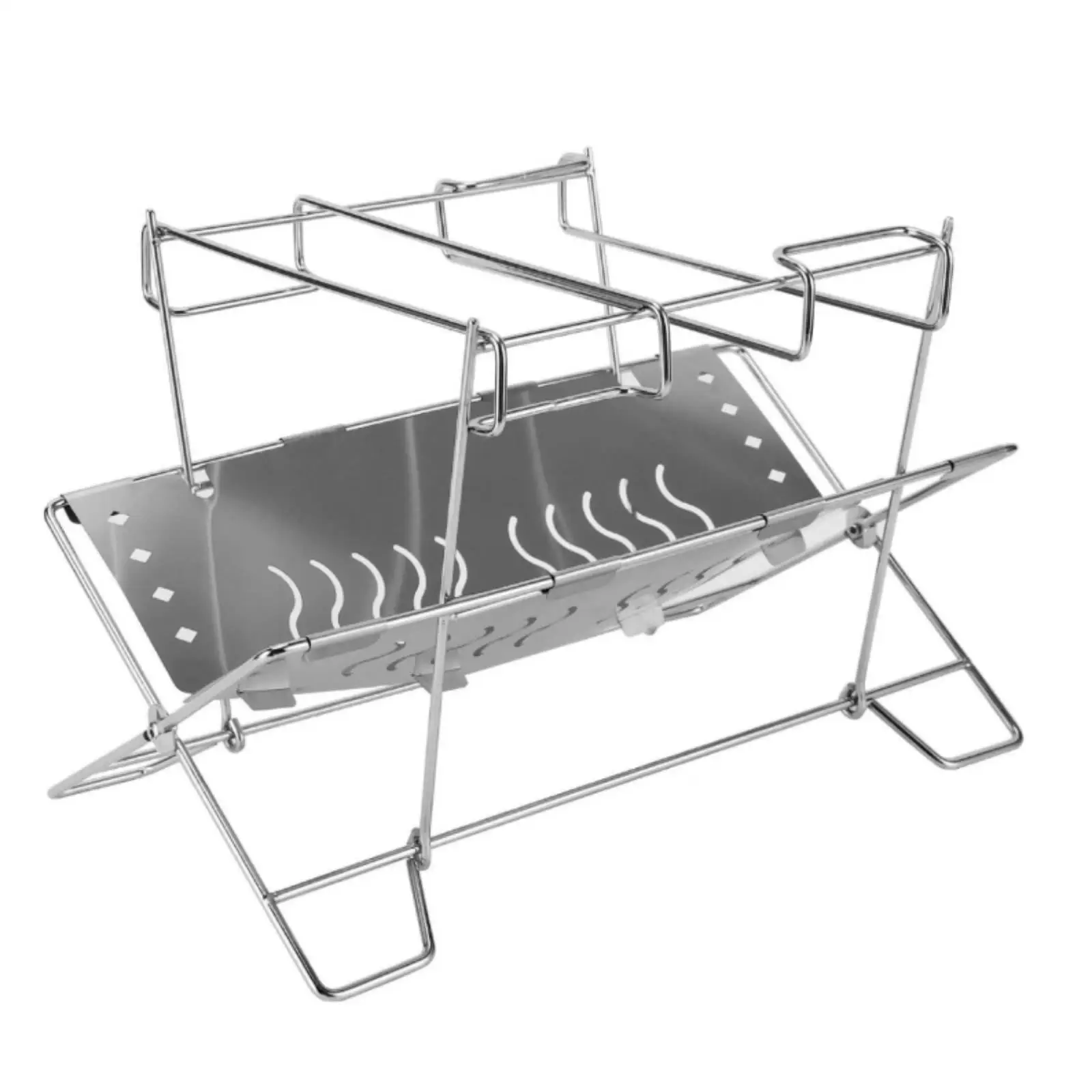 Folding Stainless Steel Fire Bowl Stable Folding Campfire Cooking Grate
