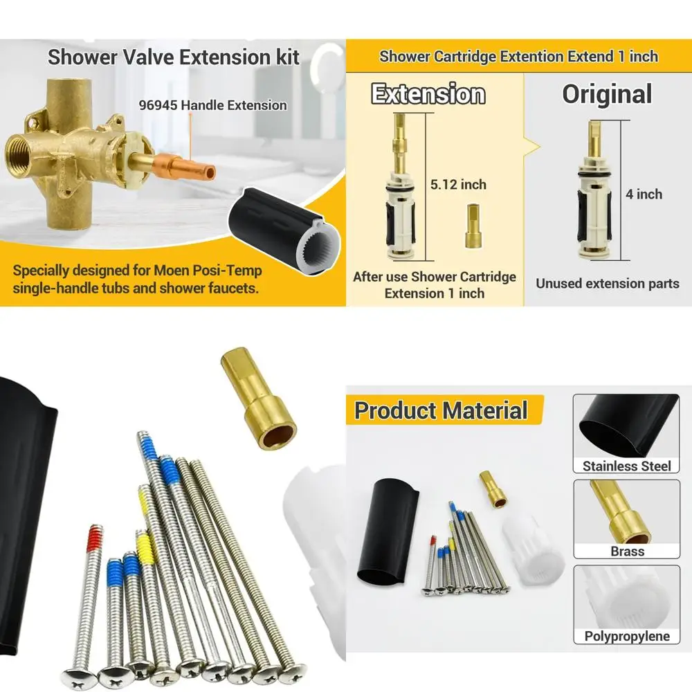 

Moen Posi-Temp Shower Tub Wrought Iron Replacement Faucet with Single Handle Extension Kit