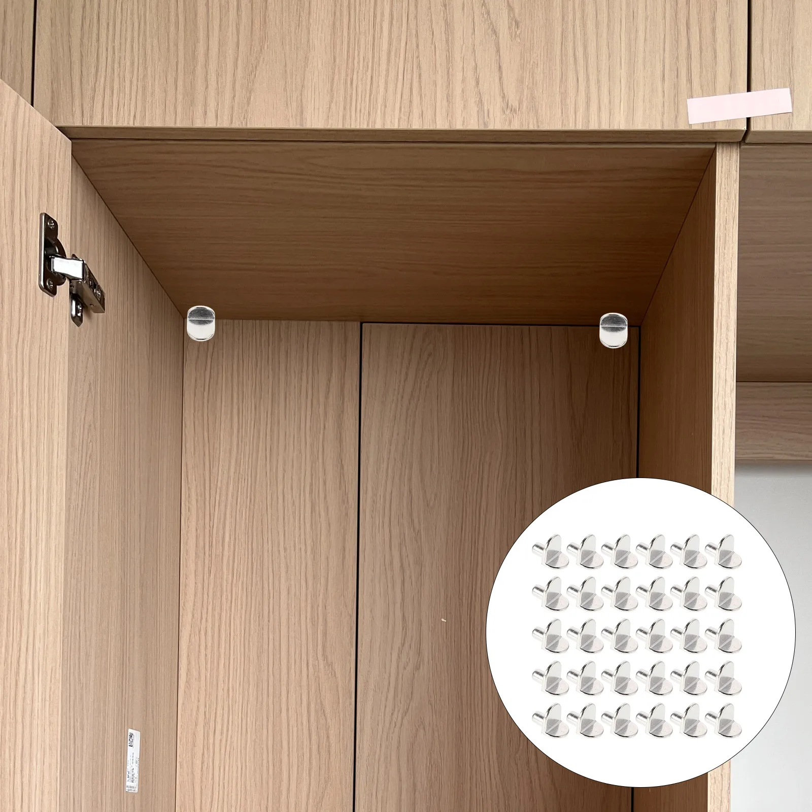 

30 pcs Cabinet Pegs Wardrobe Shelf Brackets Adjustable Shelf Supports Alloy Metal Holders Stabilizer For Glass Wood Shelves
