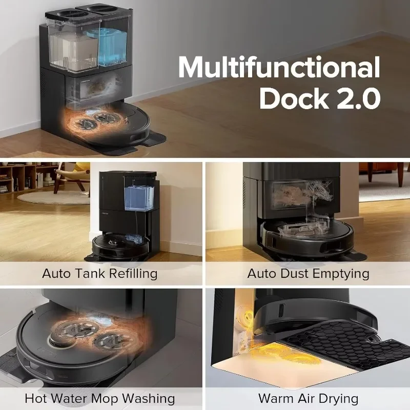 

Робот-пылесос Roborock, 7000 Па, супер всасывание, FlexiArm, дизайн Edge Mopping, динамическая швабра для горячей воды, LDS, интеллектуальная грязь W