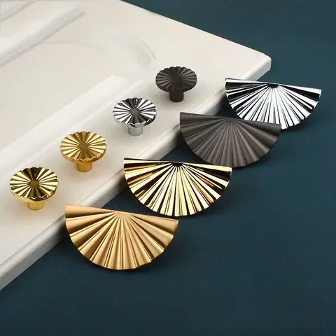 

Innovative 1 pcs Round Gold Rectangle Shape Wardrobe Decor Door Handles Furniture Hardware Dresser Pulls Knobs