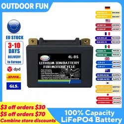 Batteria per moto 12V LiFePO4 agli ioni di litio 4L-BS 160CCA Dimensioni-113x70x89mm Batteria agli ioni di fosfato di litio incorporata con scheda BMS