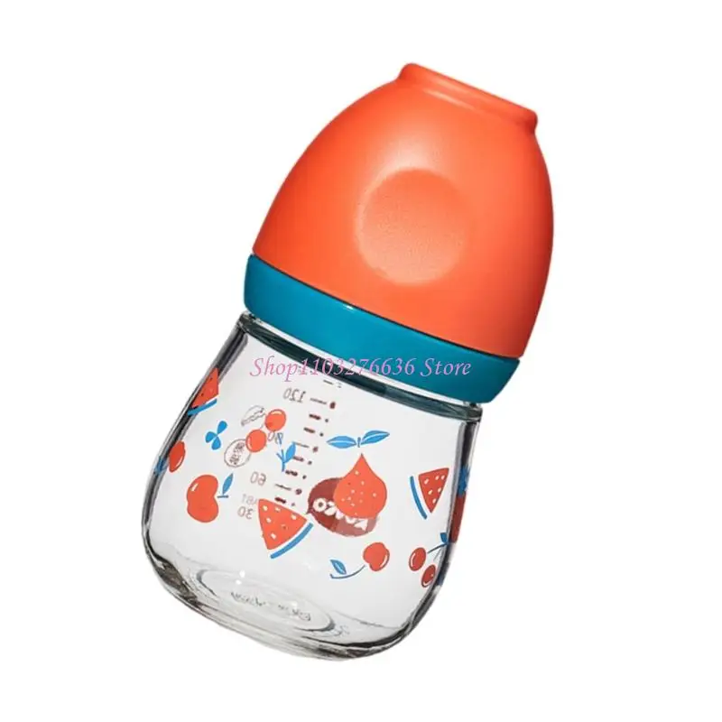 R6FD Glass Infant Bottle 150ml Wide Neck Design Milk Bottle with Anti Colic Feature