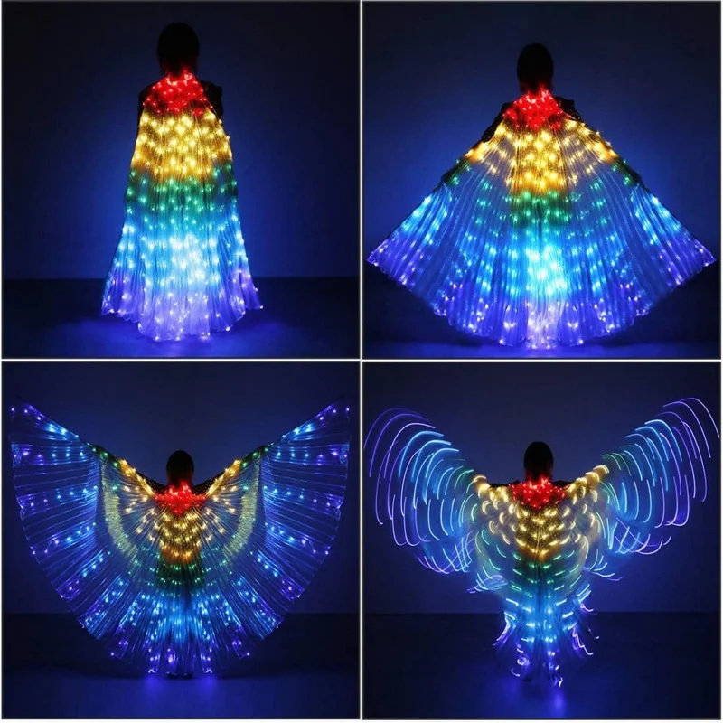 Glowing LED  Wings Cloak for Belly Dance Performance loween Cisas Festival Par Stage Props iny  ...
