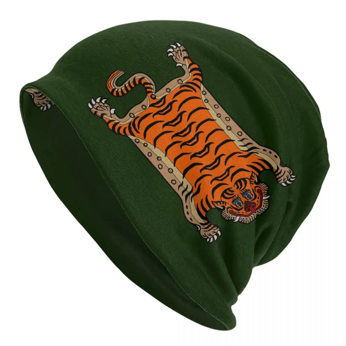 TIBETAN TIGER RUG Warm Knitted Cap Fashion Bonnet Hat Autumn Winter Outdoor Beanies Hats for Men Women Adult