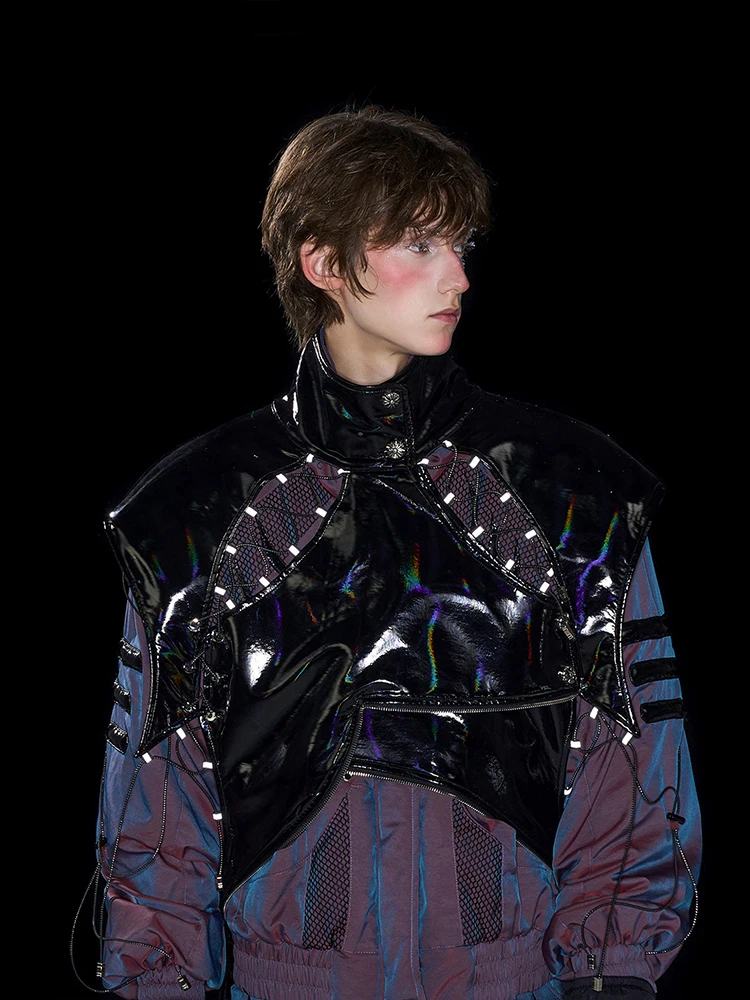 Men's Irregular Design Vest Jackets Men's 2025 Autumn New Outerwear Sleeveless Jackets Male Handsome Personality Loose Chic Tops